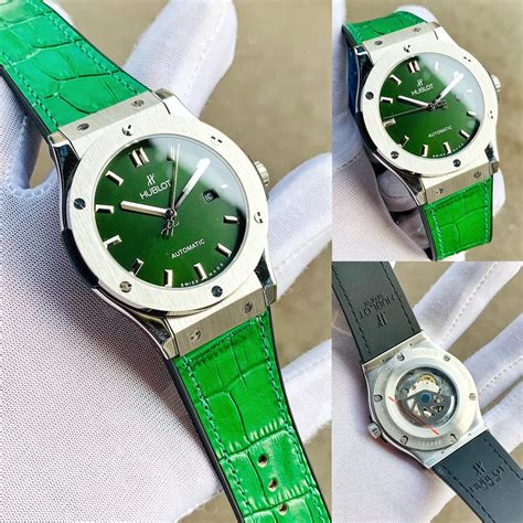 hublot green bezel pink dial